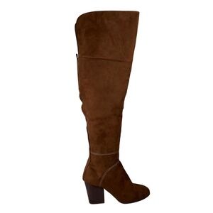 Jasmin Brown Faux Suede Over‎ The Knee Boots Womens 7.5M Block Heel
